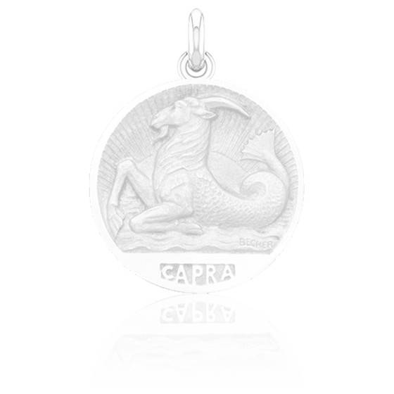 Médaille Ancienne En Argent - Zodiaque Capricorne - 18 Mm - Occasion Bon état