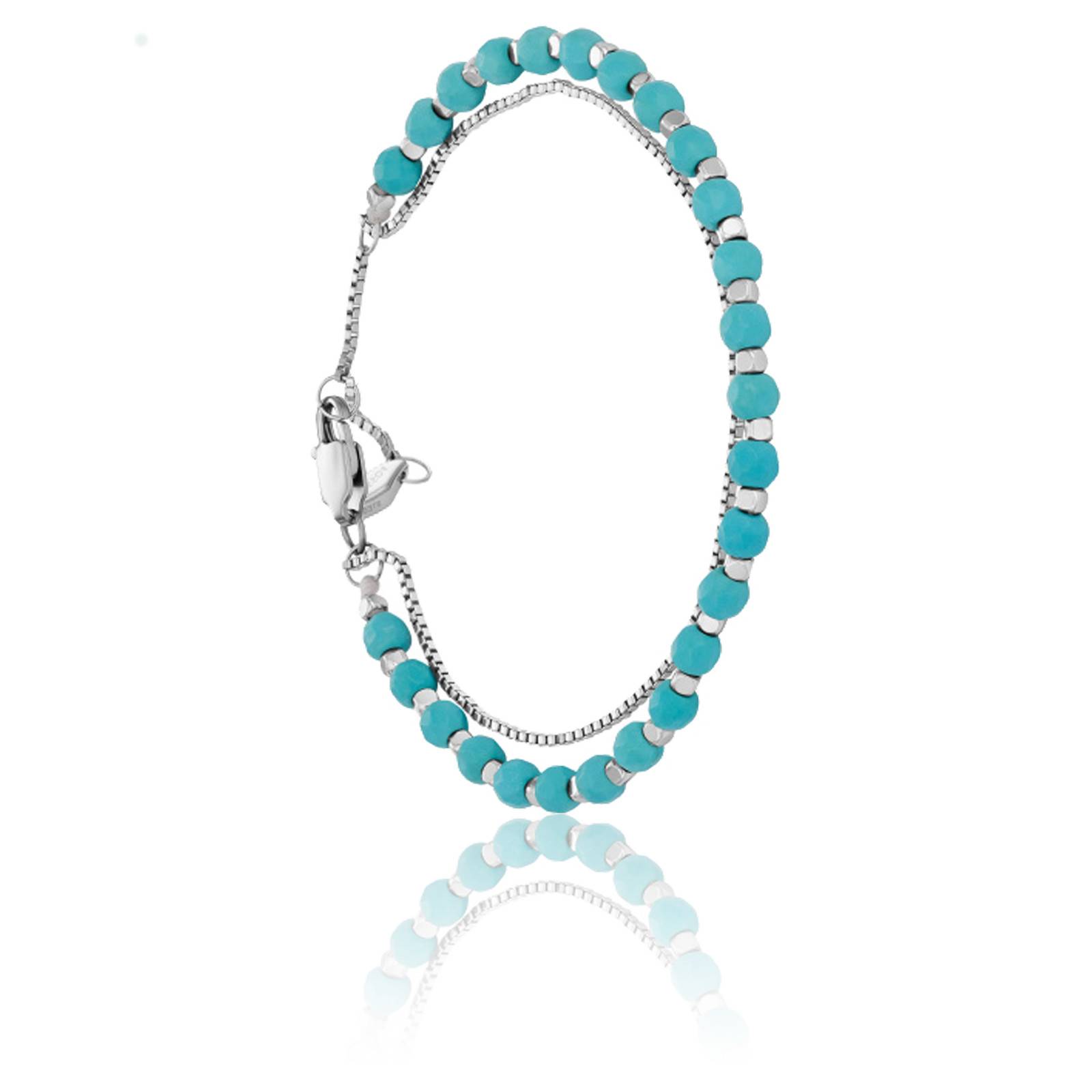 Bracelet Turquoises & Acier Inoxydable, 20 cm- Fossil - Ocarat