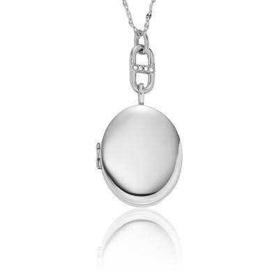 Collier FOSSIL Pendentif Acier Inoxydable Argenté | Occasion, Collier Mi-long