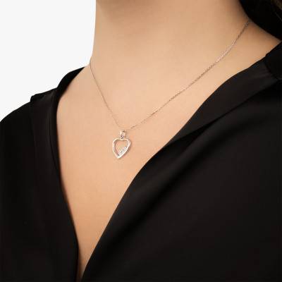 Pendentif Coeur Ajouré & Oxydes de Zirconium en Argent - Naïades