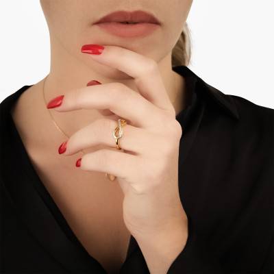 Bague Infini Oxyde de Zirconium, Plaqué Or - Naïades