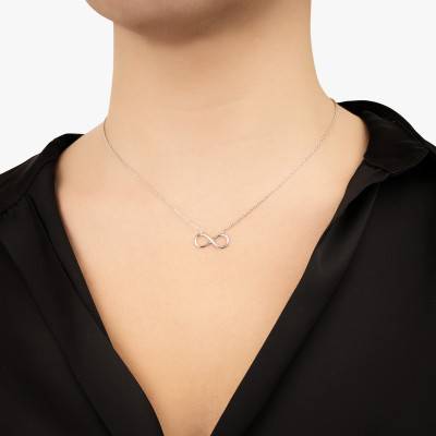 925 Silver Infinity Necklace, Length 45 cm - Naïades
