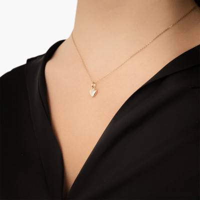 Yellow Gold-Plated Domed Small Heart Pendant - Naïades