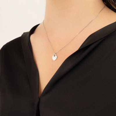 Customizable Brilliant Heart Pendant in 925 Silver - Naïades