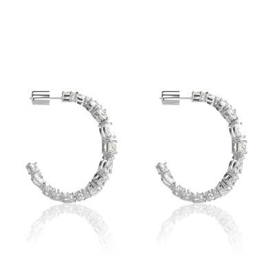 Fit boucles d'oreilles Swarovski Blanc en Or et acier - 39052145