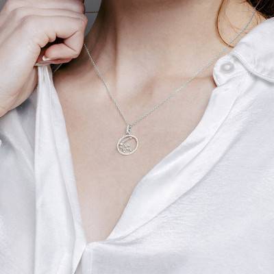 Collier Constellation Verseau en Or Blanc 750 & Diamants 0,20 ct, Longueur 42 cm - Aurora