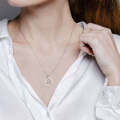 Collier Constellation Cancer en Or Blanc 750 & Diamants 0,16 ct, Longueur 42 cm - Aurora