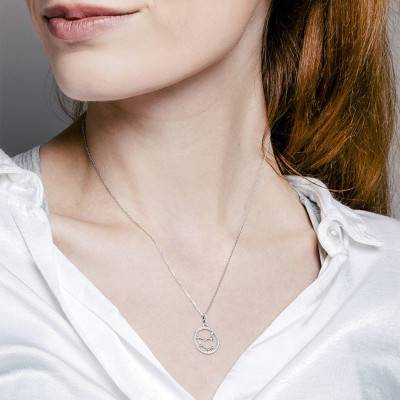 Collier Constellation Capricorne en Or Blanc 750 & Diamants 0,17 ct, Longueur 42 cm - Aurora