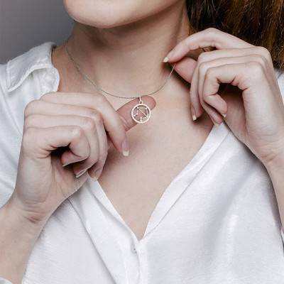 Collier Constellation Balance en Or Blanc 750 & Diamants 0,17 ct, Longueur 42 cm - Aurora