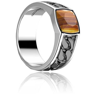 Bague en oeil de tigre T55 - La Voie Minérale