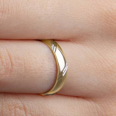 Alliance Demi-Bombée Bicolore en 2 Ors 750, Largeur 4 mm - Amore