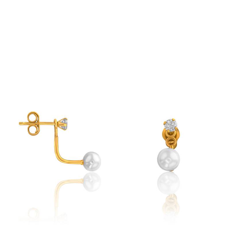 BOUCLES D'OREILLES FANTAISIE, OXYDE, OR JAUNE 9k