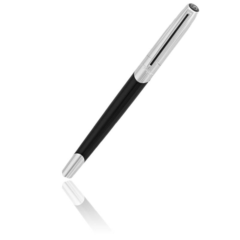 DUPONT S.T Stylo Roller Défi Millenium Argenté et Noir Laqué