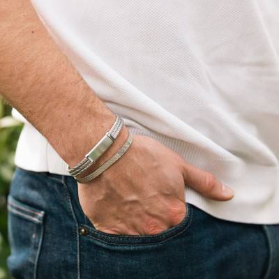 Bracelet Adama Acier & Câble, Longueur de 19,5 à 21 cm - Phebus