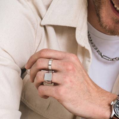 925 Silver Signet Ring, 12 x 13,50 mm Face - Imperium
