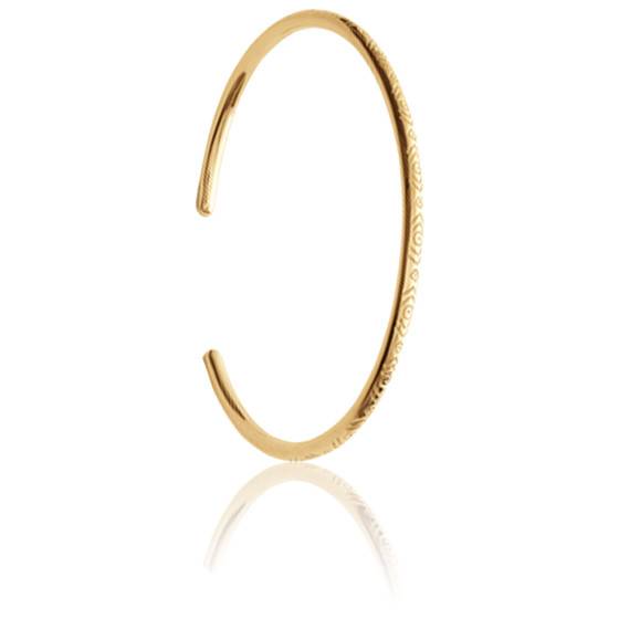 Bracelet Jonc Fermé Plaqué Or 18 Carats - Fin, Garanti Sans Nickel, Neuf
