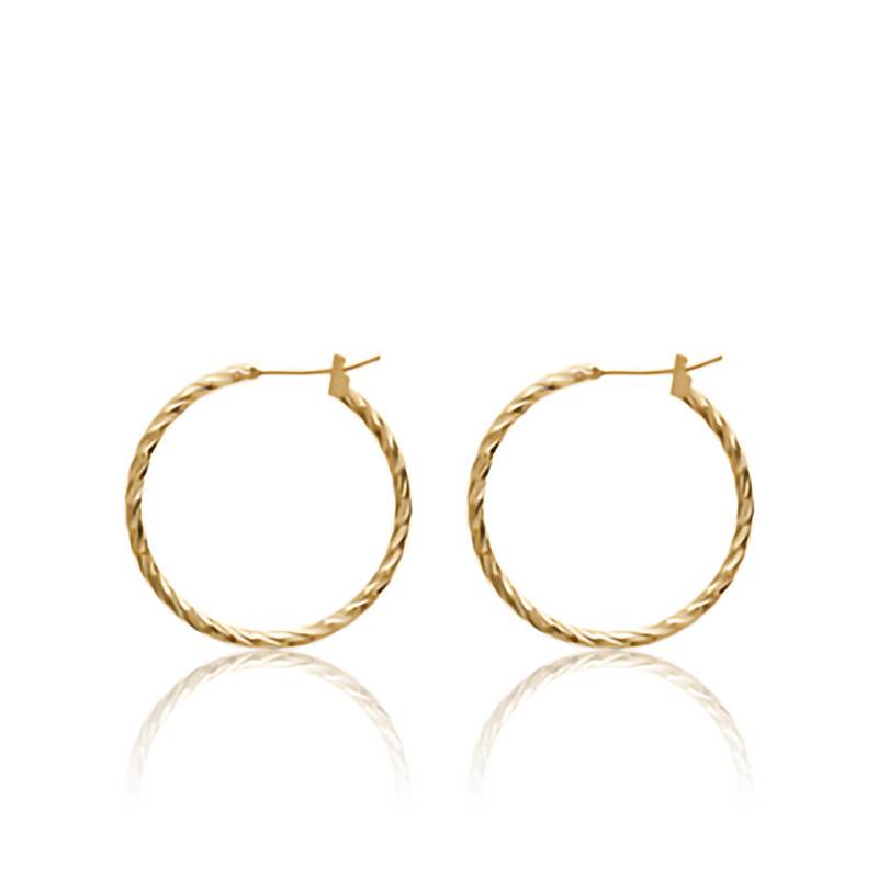 Boucles D'oreilles Créoles Torsadées Or - Neuves - Avec Boîte Cadeau