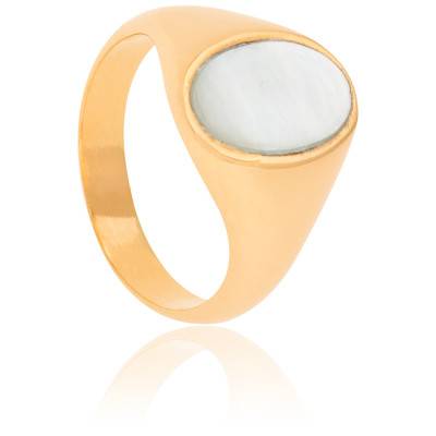 Bague Chevalière Oria En Plaqué Or - Taille 55 - Occasion