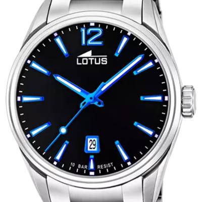 Black Steel Minimalist Watch 18692/6 - Lotus