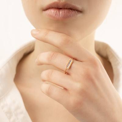 Bague Less is More Diamants 0,09 ct & Or Jaune 750 - Les Valentines