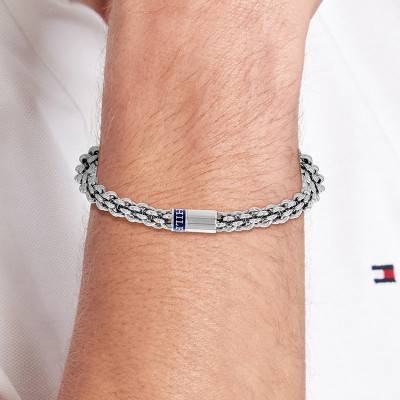 Bracelet Maille Ronde Entrelacée en Acier, Longueur 19 cm - 2790521 - Tommy Hilfiger