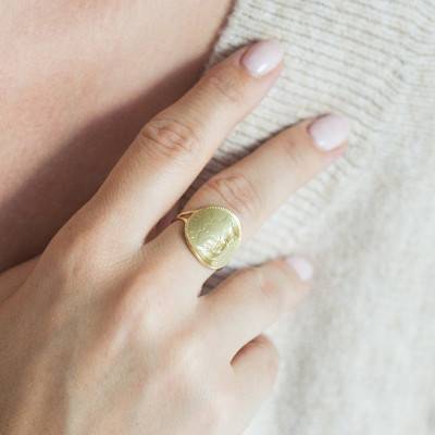 375/1000 Yellow Gold Marianne Coq 20F Replica Coin Ring - Imperium
