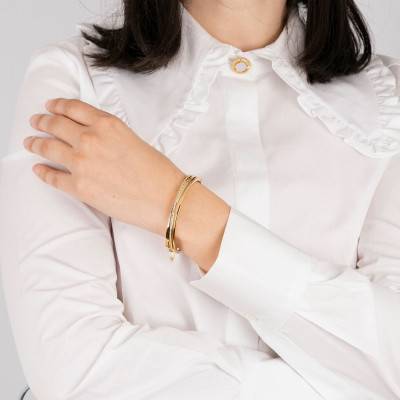 Lotus Style Bliss Gold-Toned Stainless Steel Bangle, Diameter 6 cm, Width 2,80 mm - LS2113-2/2 - Lotus