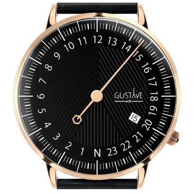 Montre 24h André or rose et noir - Gustave & Cie