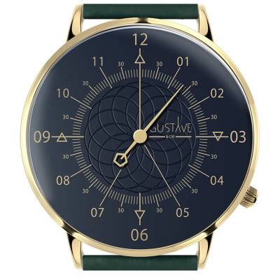 Montre 12h Louis bleue et or - Gustave & Cie