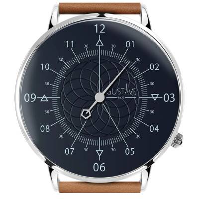 Montre 12h Louis bleue et argent - Gustave & Cie