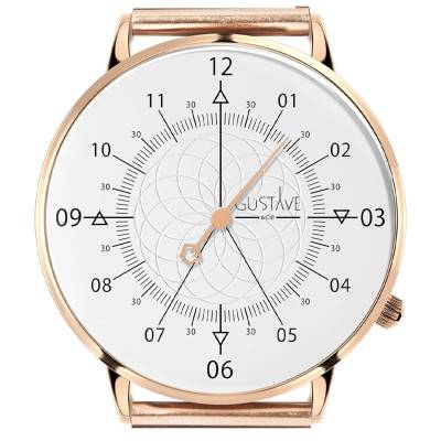 Montre 12h Louis Blanc et Or Rose - Gustave & Cie