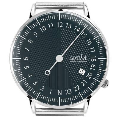 Montre 24h André Vert et Argent Maille Milanaise - Gustave & Cie
