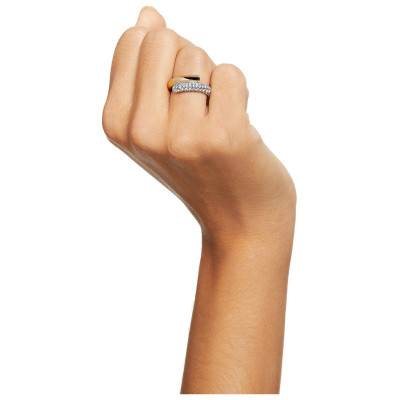 Dextera Gold-Tone Metal & White Crystals Cocktail Ring - 56688 - Swarovski