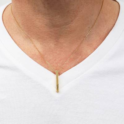 Gold-Plated Name Bar Necklace, 43 cm to 47 cm Length - Emanessence