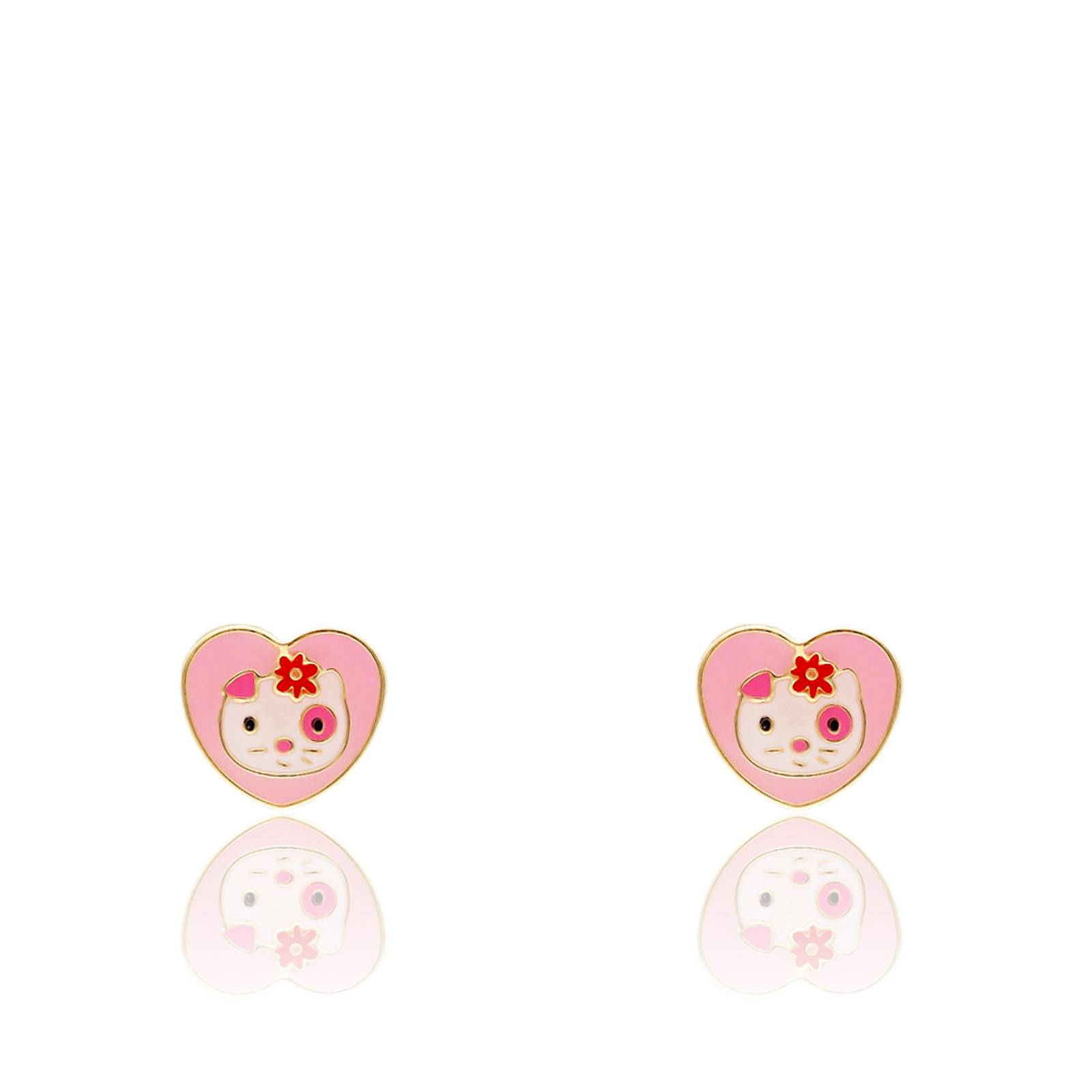 Boucles d'oreilles enfant Chat Or jaune 18 carats