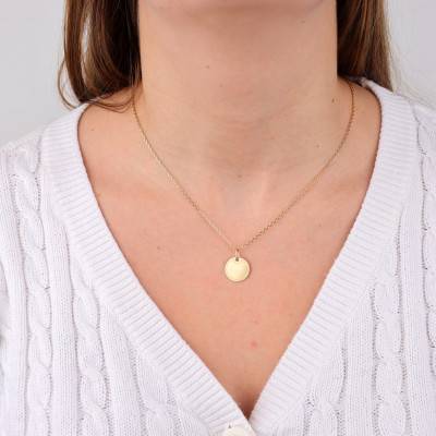 Yellow Gold Round Medallion 375 or 750, 14.80 mm Diameter - Vandona
