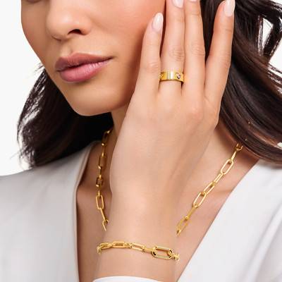 Cosmic Amulets Ring in Yellow Gold-Plated & Stones - TR2439-995-7 - Thomas Sabo