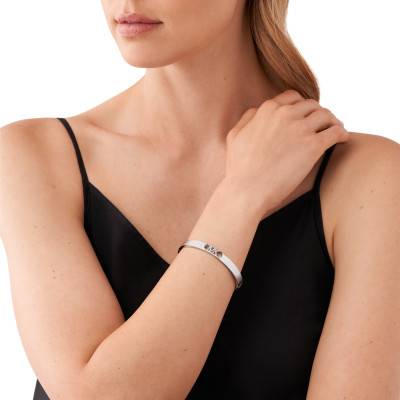 Bracelet Jonc MK Statement Link Plaqué Platine, Longueur 17,00 cm, Largeur 7,00 mm - Michael Kors