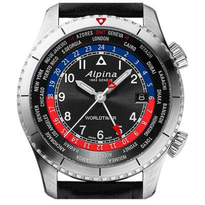 Alpina Startimer Pilot Quartz Worldtimer Watch AL-255BRB4S26 - Alpina