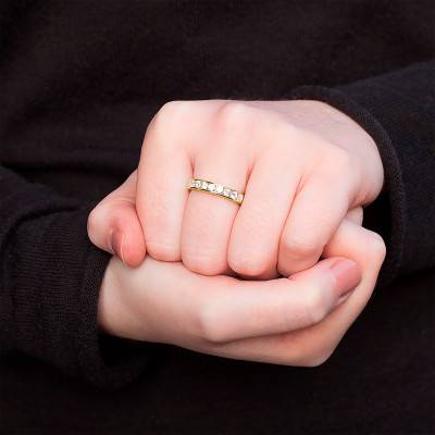 Yellow 750/1000 Gold Comfort Half-Turn Anténor Diamond GSI2 0.63 ct Half Eternity Band - Alliantine