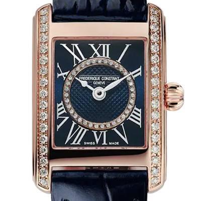 Classics Square Ladies Rose Gold-Tone Stainless Steel Watch FC-200NMCDCD14 - Frédérique Constant