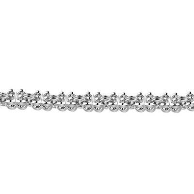 Bracelet Insignia Maillons Spinelles Noirs & Argent 925, Longueur 19 cm à 21 cm -EXB595 - Zancan