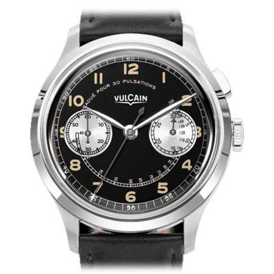 Monopusher Heritage Black & White Watch 650157A08.BAC243 - Vulcain