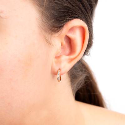 Créoles Diamants 0,15 et 0,20 ct GSI2 et Or Jaune 750 - Diamond Lady