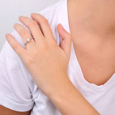 Bague Solitaire Grace Diamant 0,40 ct & Or Blanc 750 - Alliantine