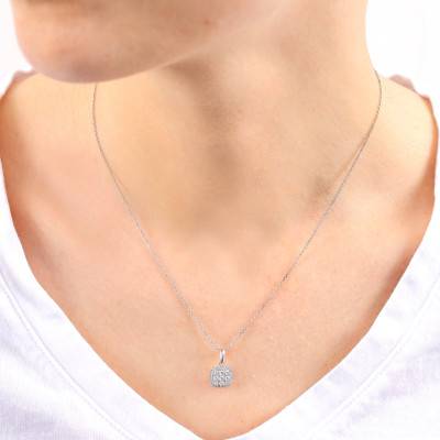 Collier Diamants 0,30 ct GSI2 et Or Blanc 750, Longueur 40 cm - Diamond Lady
