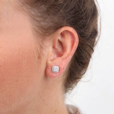 Boucles d'oreilles Diamants 0,48 ct GSI2 et Or Blanc 750 - Diamond Lady
