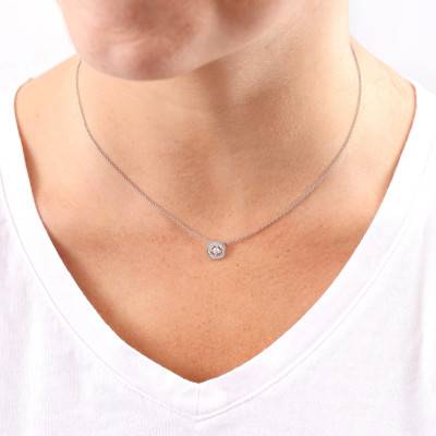 Collier Rond Or Blanc 750 et Diamants 0,25 ct GSI2 - Diamond Lady