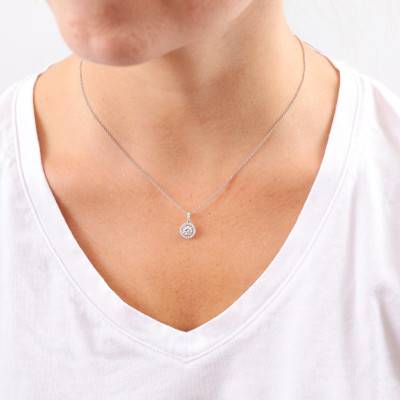 Collier Diamants 0,75 ct GSI2 et Or Blanc 750, Longueur 40 cm - Diamond Lady