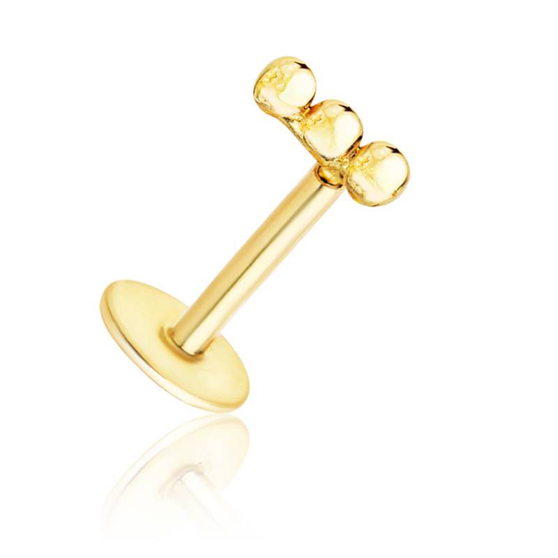 Piercing Oreille 3 Boules Or Jaune 750 Lumiosa Ocarat